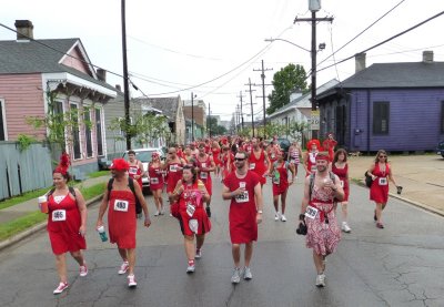 Red Dresses in Treme, New Orleans