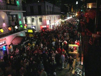Early Crowd on Bourbon St