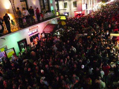 Packed Bourbon St at 1 AM Jan 1, 2008