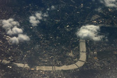 The Tower Bridge of London is  visible on the extreme left