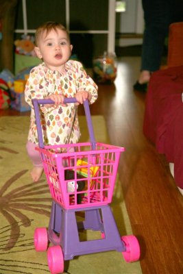 Hot stuff with her new shopping cart