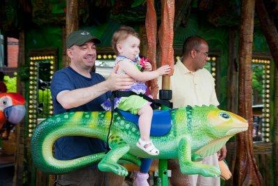 Amelia's first carousel ride