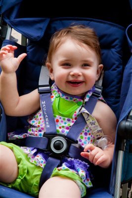 Happy to get off her feet.
