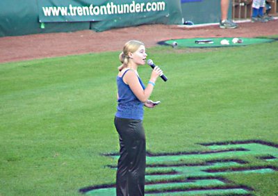 Amy singing the SSB at the Trenton Thunder