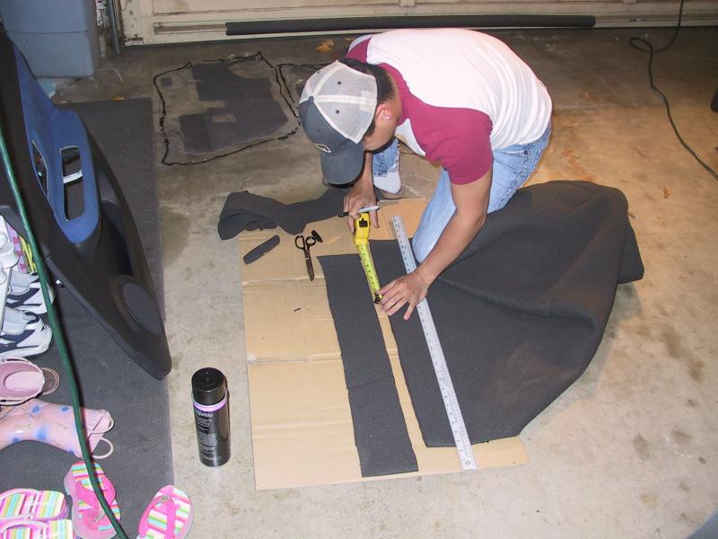 Steve cutting foam.