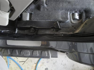 to back of vehicle..