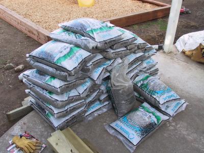 20 ft^3 of pea gravel to make the foundation/base