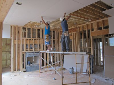 Day 133 - Sheetrock Living Room