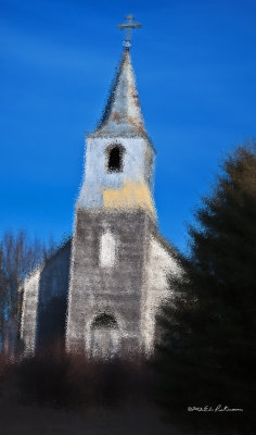 Every day some of the past fades. This was a mighty fine church in it's day.
An image may be purchased at http://edward-peterson.artistwebsites.com/featured/church-of-days-gone-by-edward-peterson.html