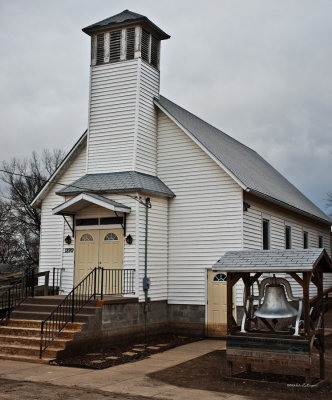 Established 1899 and it is still in use today. The brown line is the high water mark from the Missouri River flooding.
An image may be purchased at http://edward-peterson.artistwebsites.com/featured/still-in-use-edward-peterson.html