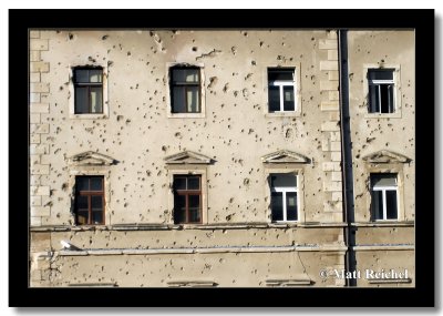 Shelled Facade, Mostar, Bosnia and Herzegovina