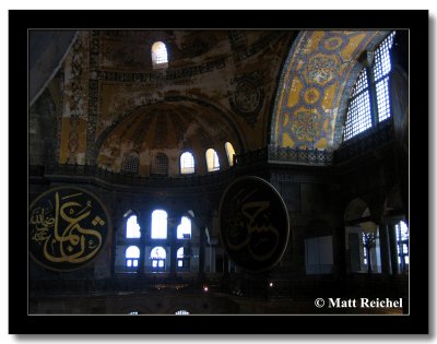 Inside the Hagia Sophia, Istanbul, Turkey