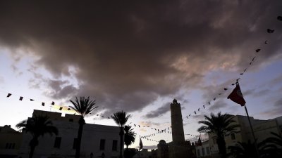 <B>Late in the Day in the Plaza</B> <BR><FONT SIZE=2>Sousse, Tunisia - 2008</FONT>