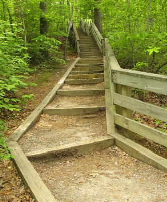 Stairs leading to East Hemlock Bluffs