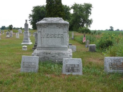 Messer, M. Missouri, Ida M. Fred M. Ila Belle, May A. Section 1 Row 12