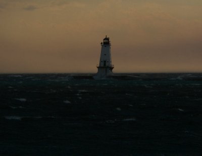 Ludington Lighthouse during a storm