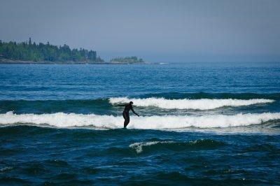 Surfing on Lake Superior