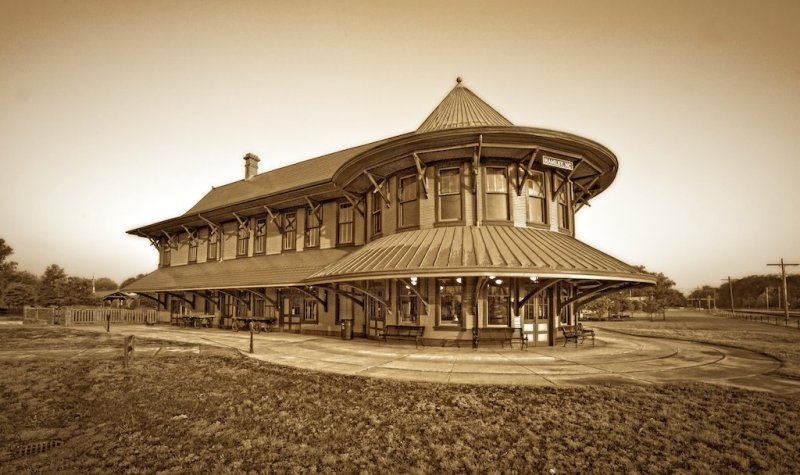 Historic Hamlet train station in the early morning.