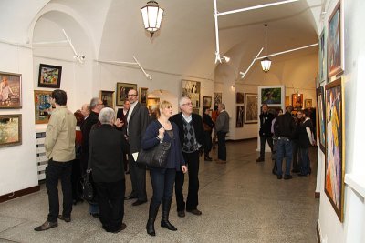 Vernissage of an exhibition of paintings