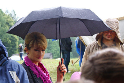 Portrait under umbrella