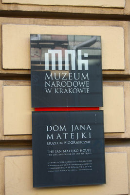 House of Jan Matejko - Information plate