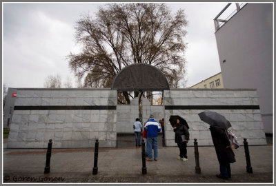 Umschlagplatz Square monument in shipping it sent 300,000 Jews to death camps.