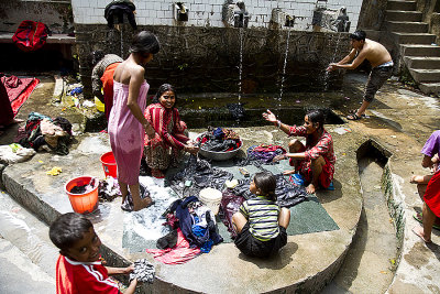 Shower on the road Kathmandu Pokhara
