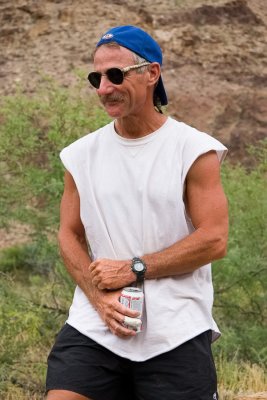 Lew at the 1983 high-water mark (92,000cfs), mile 220