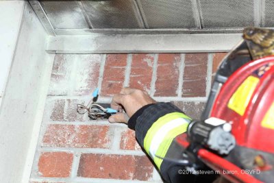 Porch Light Fire caused by bird's nest