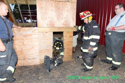 Spotswood FD training- Power Saws, Venting, Maze at Monroe Twp. Vol. Fire Co. 1