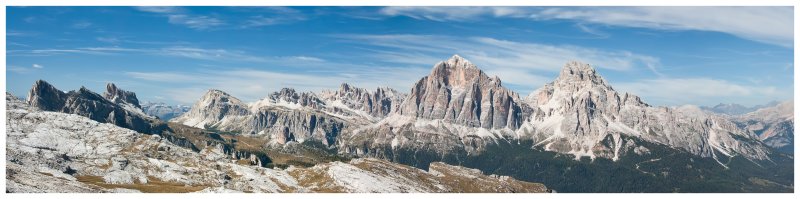 A panorama view from Forcella Rossa del Formin