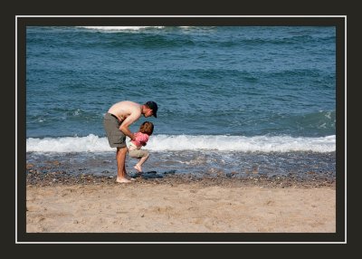 Playing in the waves