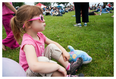 Enjoying the music at the Strawberry Festival