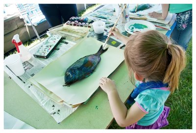 Fish painting at the Rhinecliff Waterfront Festival