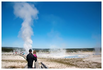 Steve and Norah approaching Clepsydra Geyser