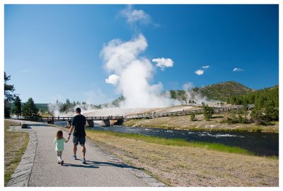 Steve and Norah heading to the Midway Gesyer Basin