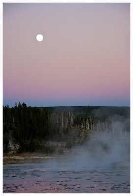 The moon over Daisy Geyser