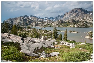 Kathy exploring Island Lake