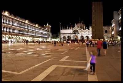 Norah on the move at Piazza San Marco