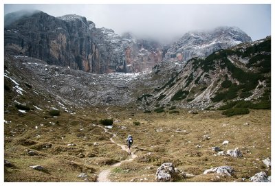 Steve hiking under Croda Rossa