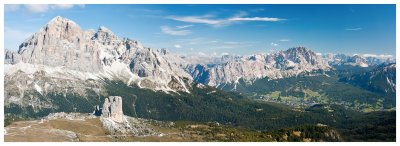 Tofane de Rozes and Cortina basin panorama