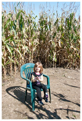 Taking a break in the corn maze