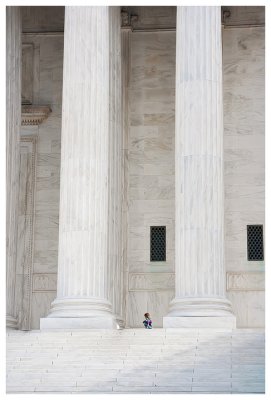 Norah amidst the columns