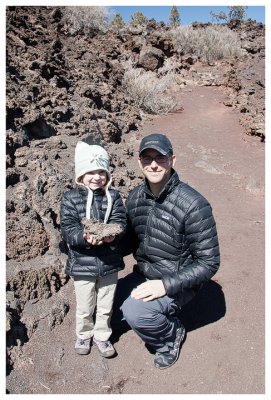 Steve and Norah with the lava rocks