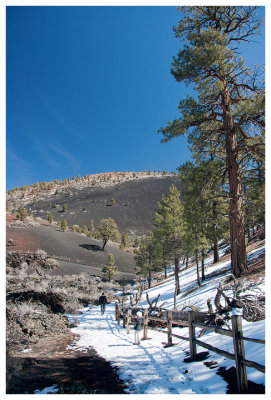 Remaining snow on the Lava Flow Trail