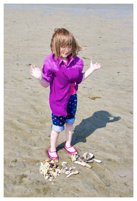 Norah and her shell collection