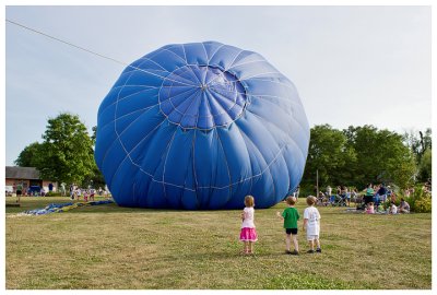 Balloon inflating at Sprout Creek Farm