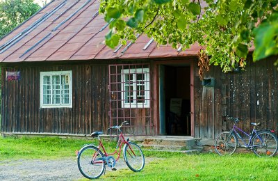 Bikes Waiting At The Village Shop