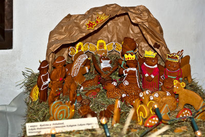 Christmas Crib With Gingerbread Figures