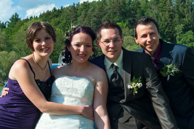 Wedding Couple,  Bridesmaid And Best Man